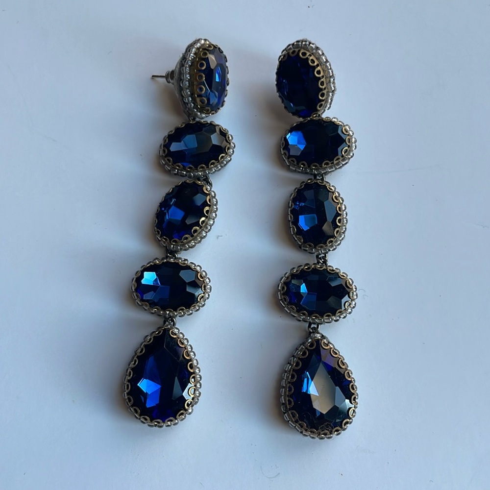 Anthropologie blue skipping stones earrings